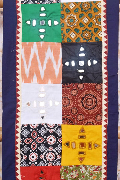 Cotton Patchwork Kurti with Mirror Work - SSEthnics