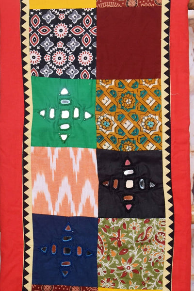 Cotton Patchwork Kurti with Mirror Work - SSEthnics