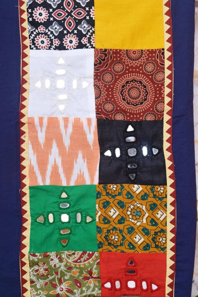 Cotton Patchwork Kurti with Mirror Work - SSEthnics