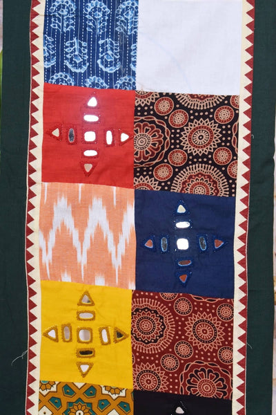 Cotton Patchwork Kurti with Mirror Work - SSEthnics