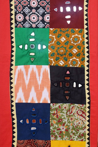 Cotton Patchwork Kurti with Mirror Work - SSEthnics