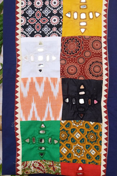 Cotton Patchwork Kurti with Mirror Work - SSEthnics