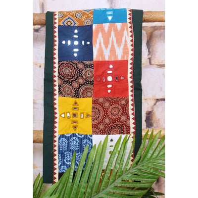 Cotton Patchwork Kurti with Mirror Work - SSEthnics