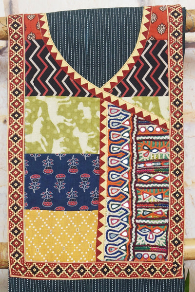 Cotton Patchwork Kurti with Kutch Patch