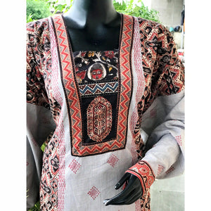 Cream Kalamkari-Khari Block Print Cotton Designer Kurti