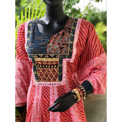 Pink Jaipuri Cotton Designer Anarkali