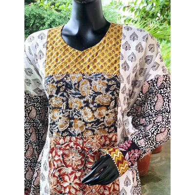 Cream Bagh-Kalamkari Cotton Designer Anarkali