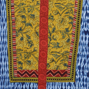 Indigo Shibori Patchwork Cotton Kurti Fabric