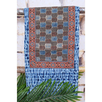 Indigo Shibori Patchwork Cotton Kurti Fabric