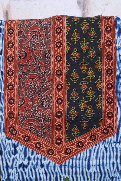Shibori Ajrakh Patchwork Cotton Kurti