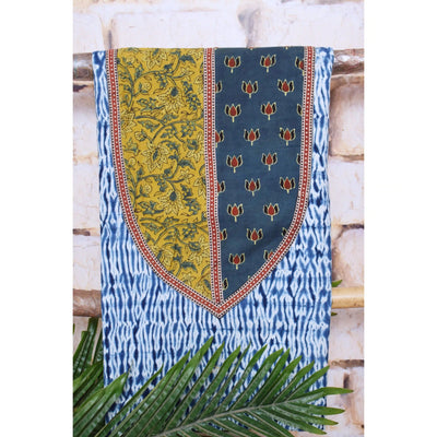 Shibori Ajrakh Patchwork Cotton Kurti
