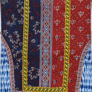 Indigo Shibori Patchwork Cotton Kurti Fabric