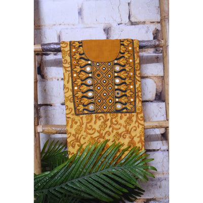 Yellow Vanaspati Block Print Hand Embroidered Kurti