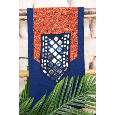 Yellow Ikat Patch Mirror Work Cotton Kurti