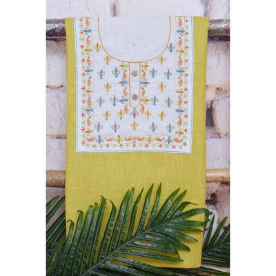 Olive Hand Embroidered Cotton Kurti