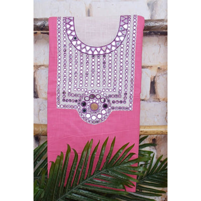 Pink Hand Embroidered Cotton Kurti