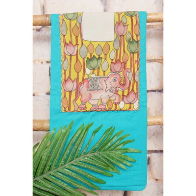 Pen Kalamkari Kurti Fabric - SSEthnics