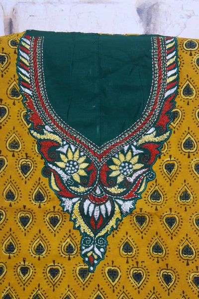 Ajrakh Kantha Hand Embroidered Kurti