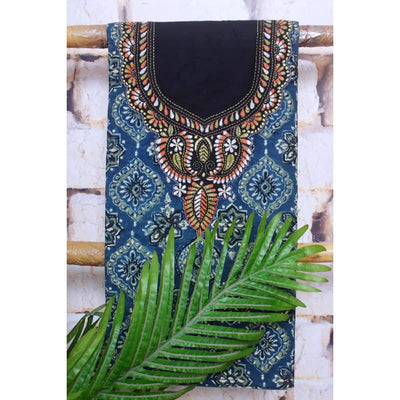 Ajrakh Kantha Hand Embroidered Kurti