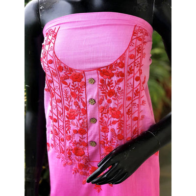 Pink Ombré Special Hand Embroidered Cotton Kurti