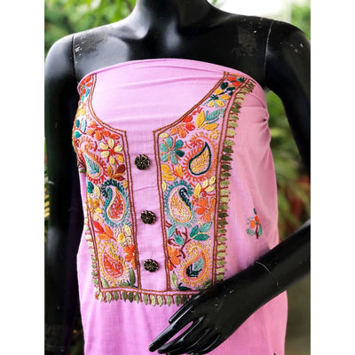 Lavender Ombré Special Hand Embroidered Cotton Kurti