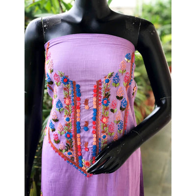 Purple Ombré Special Hand Embroidered Cotton Kurti