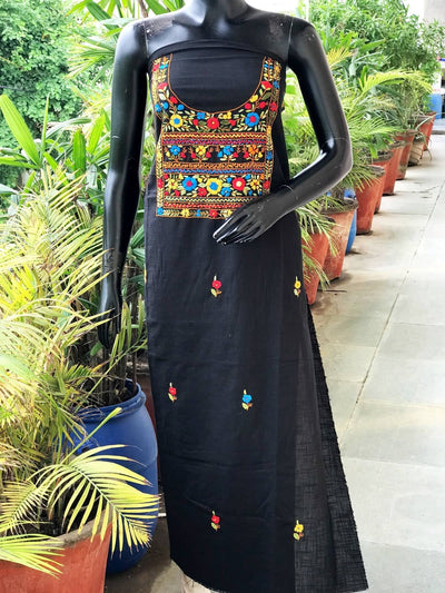 Black Special Hand Embroidered Cotton Kurti