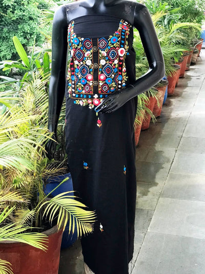 Black Special Hand Embroidered Cotton Kurti
