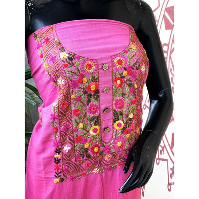 Pink Ombré Special Hand Embroidered Cotton Kurti