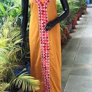 Phulkari Cotton Kurti Fabric - SSEthnics