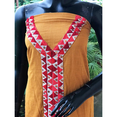 Phulkari Cotton Kurti Fabric - SSEthnics