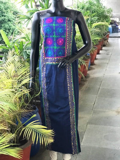 Phulkari Cotton Kurti Fabric - SSEthnics