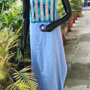 Phulkari Cotton Kurti Fabric - SSEthnics