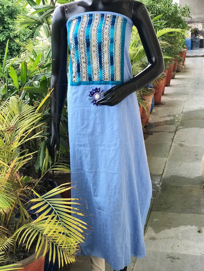 Phulkari Cotton Kurti Fabric - SSEthnics