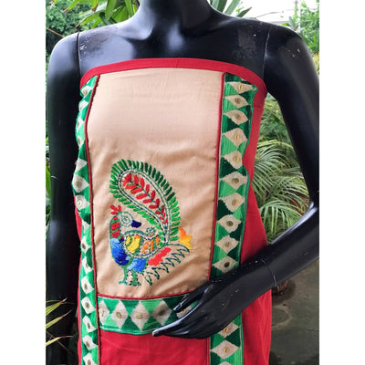 Phulkari Cotton Kurti Fabric - SSEthnics