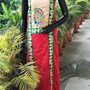 Phulkari Cotton Kurti Fabric - SSEthnics