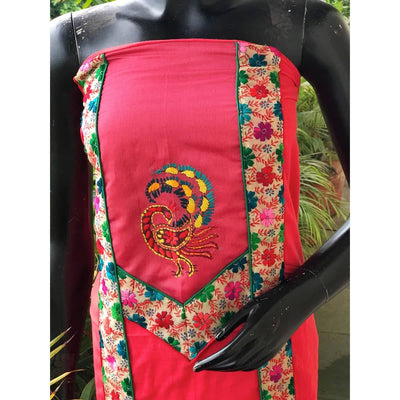 Phulkari Cotton Kurti Fabric - SSEthnics