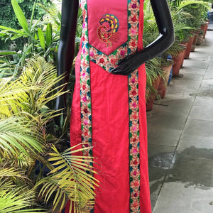 Phulkari Cotton Kurti Fabric - SSEthnics