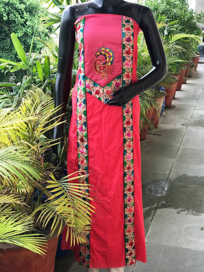 Phulkari Cotton Kurti Fabric - SSEthnics