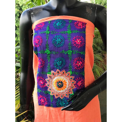 Phulkari Cotton Kurti Fabric - SSEthnics