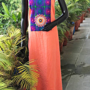 Phulkari Cotton Kurti Fabric - SSEthnics