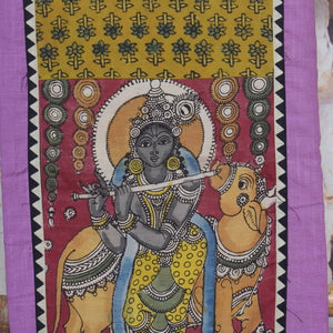 Pen Kalamkari Kurti Fabric - SSEthnics