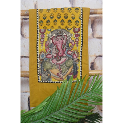 Pen Kalamkari Kurti Fabric - SSEthnics