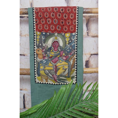 Pen Kalamkari Kurti Fabric - SSEthnics