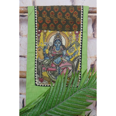 Pen Kalamkari Kurti Fabric - SSEthnics