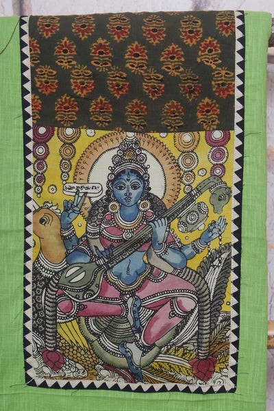 Pen Kalamkari Kurti Fabric - SSEthnics