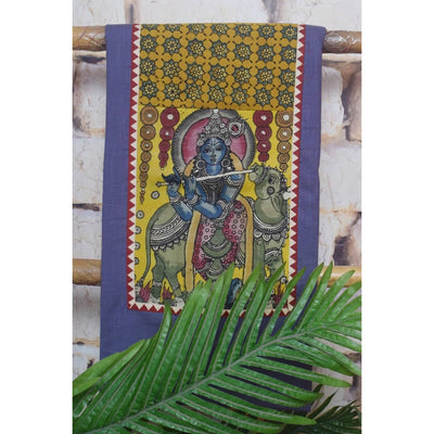 Pen Kalamkari Kurti Fabric - SSEthnics