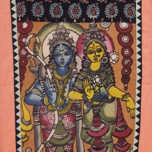 Pen Kalamkari Kurti Fabric - SSEthnics