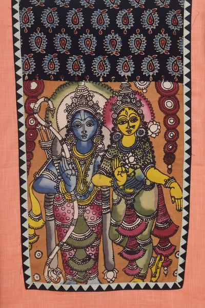 Pen Kalamkari Kurti Fabric - SSEthnics