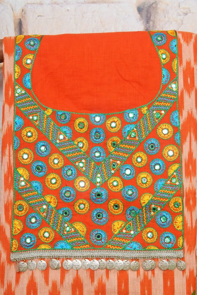 Ikat Hand Embroidered Kurti
